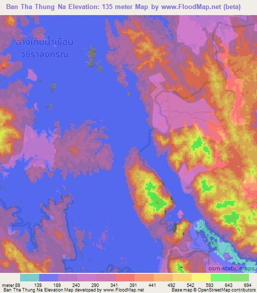 Ban Tha Thung Na,Thailand Elevation Map