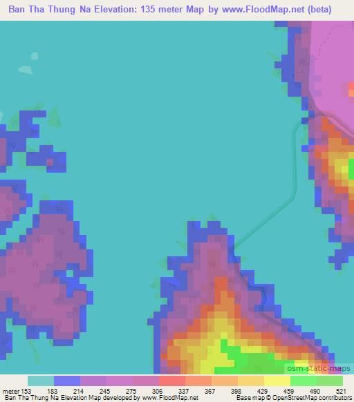 Ban Tha Thung Na,Thailand Elevation Map