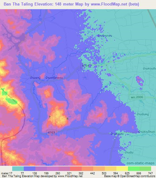 Ban Tha Taling,Thailand Elevation Map