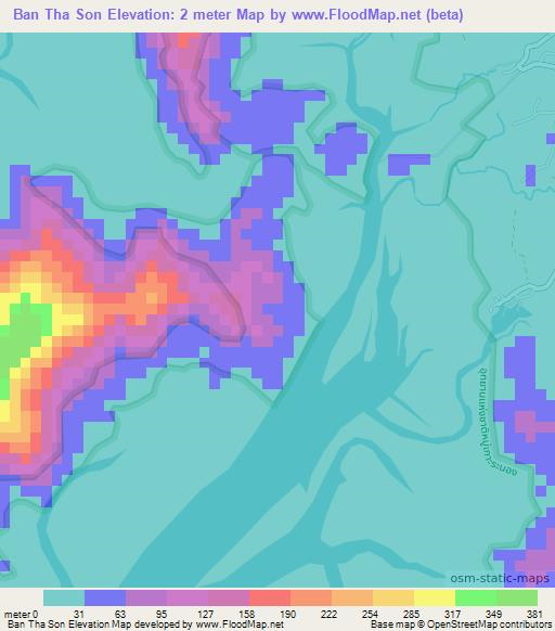 Ban Tha Son,Thailand Elevation Map