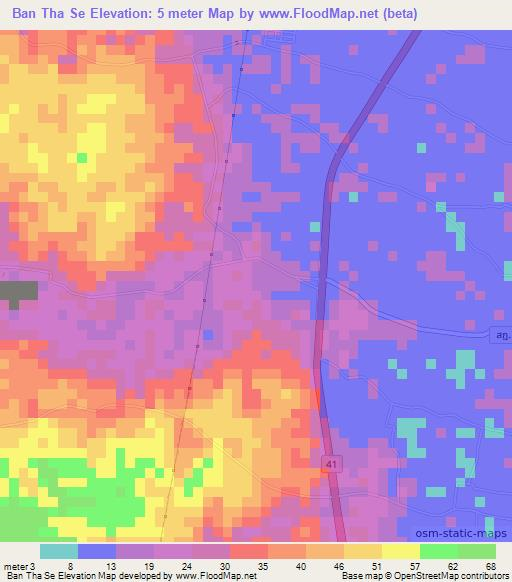 Ban Tha Se,Thailand Elevation Map