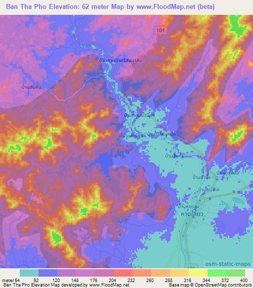 Ban Tha Pho,Thailand Elevation Map