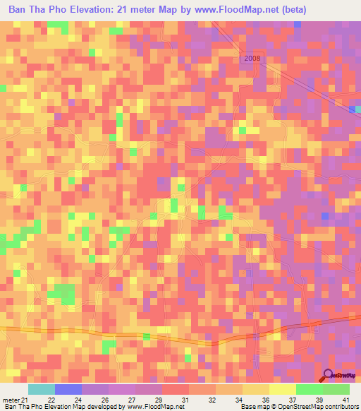 Ban Tha Pho,Thailand Elevation Map
