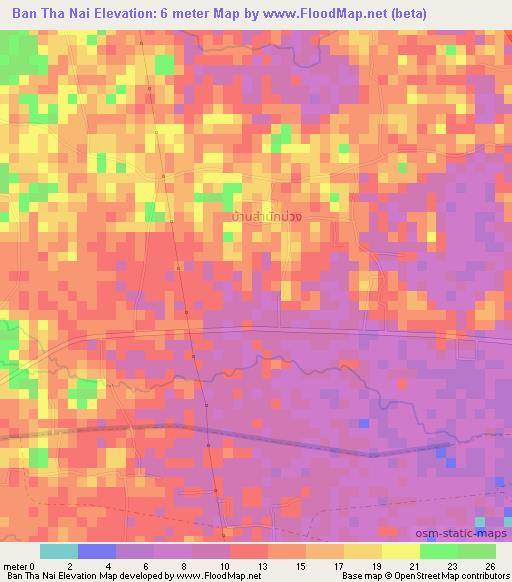 Ban Tha Nai,Thailand Elevation Map