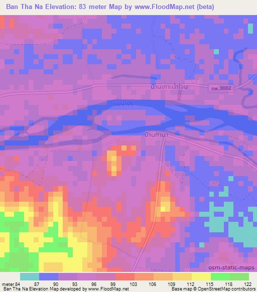Ban Tha Na,Thailand Elevation Map