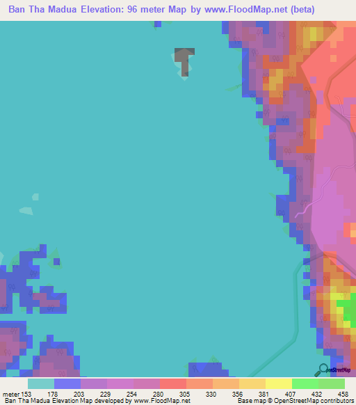 Ban Tha Madua,Thailand Elevation Map