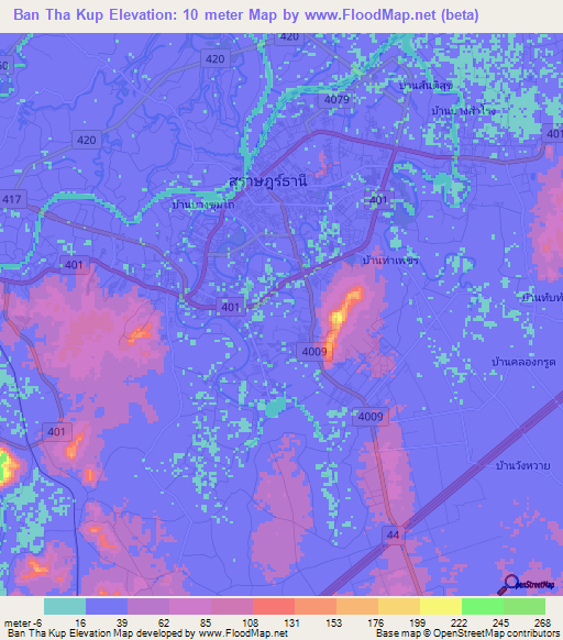 Ban Tha Kup,Thailand Elevation Map