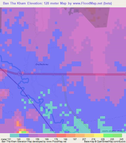 Ban Tha Kham,Thailand Elevation Map