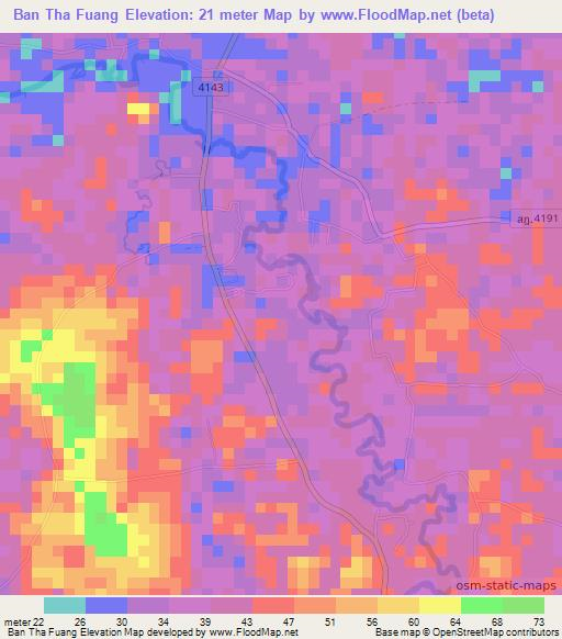 Ban Tha Fuang,Thailand Elevation Map
