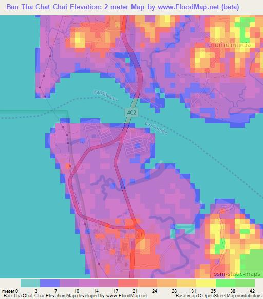 Ban Tha Chat Chai,Thailand Elevation Map