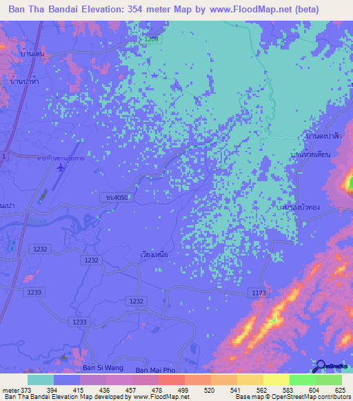 Ban Tha Bandai,Thailand Elevation Map