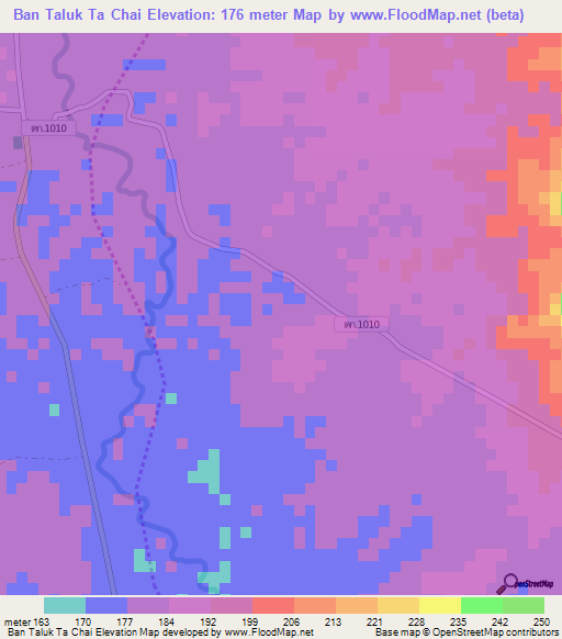 Ban Taluk Ta Chai,Thailand Elevation Map