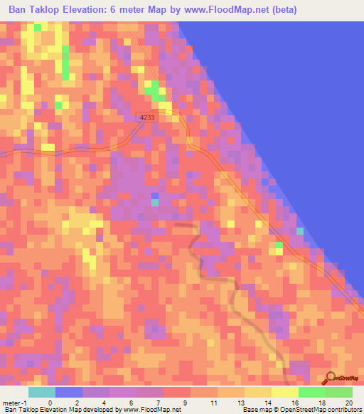 Ban Taklop,Thailand Elevation Map