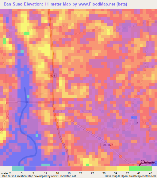 Ban Suso,Thailand Elevation Map