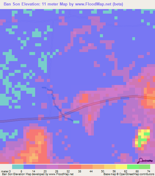 Ban Son,Thailand Elevation Map