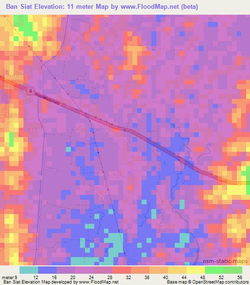 Ban Siat,Thailand Elevation Map