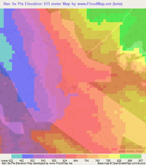 Ban Se Pla,Thailand Elevation Map