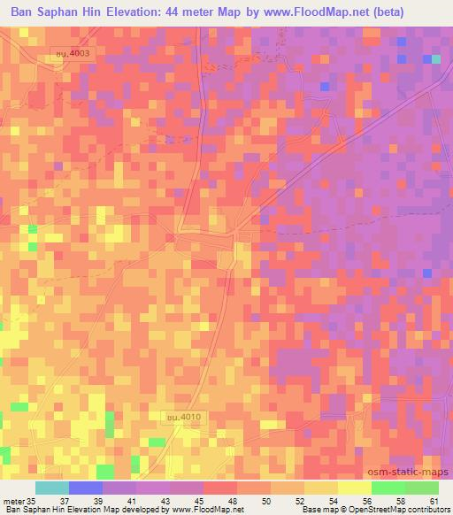 Ban Saphan Hin,Thailand Elevation Map