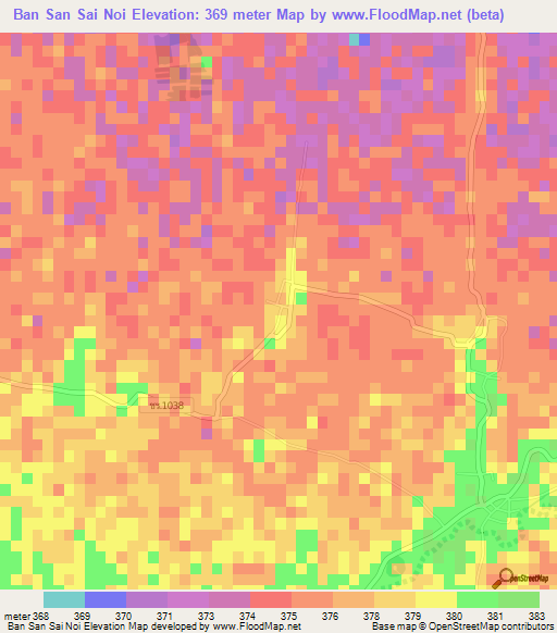 Ban San Sai Noi,Thailand Elevation Map