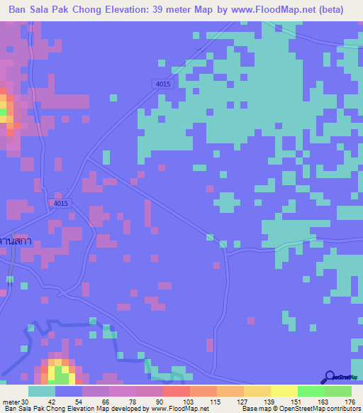 Ban Sala Pak Chong,Thailand Elevation Map