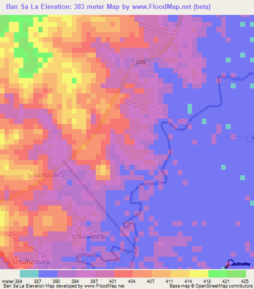 Ban Sa La,Thailand Elevation Map