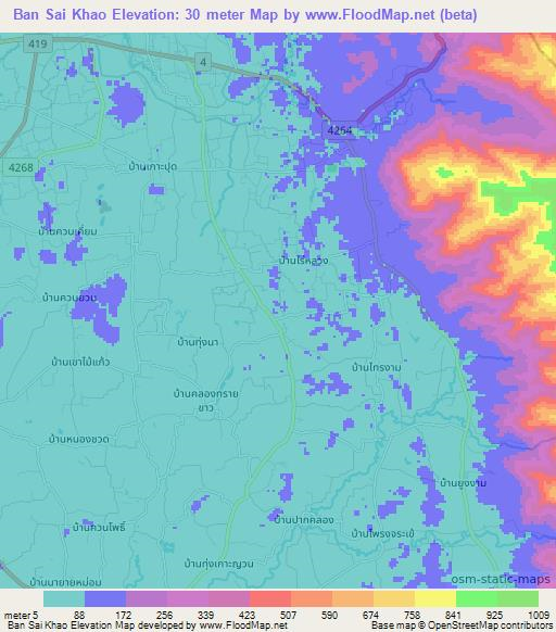 Ban Sai Khao,Thailand Elevation Map