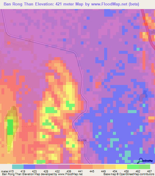 Ban Rong Than,Thailand Elevation Map