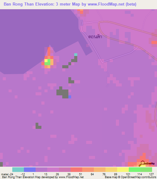 Ban Rong Than,Thailand Elevation Map