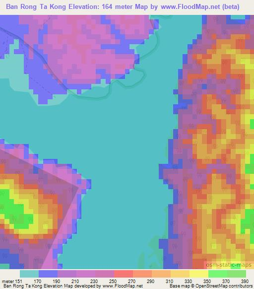 Ban Rong Ta Kong,Thailand Elevation Map