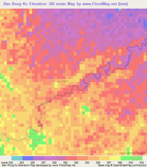 Ban Rong Ko,Thailand Elevation Map