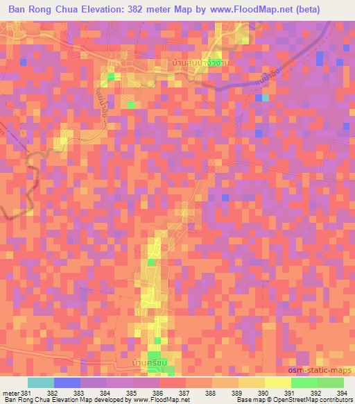 Ban Rong Chua,Thailand Elevation Map