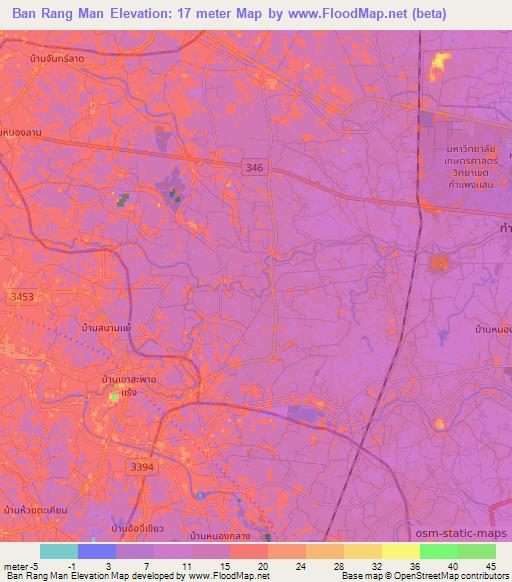 Ban Rang Man,Thailand Elevation Map