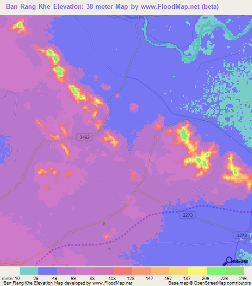Ban Rang Khe,Thailand Elevation Map