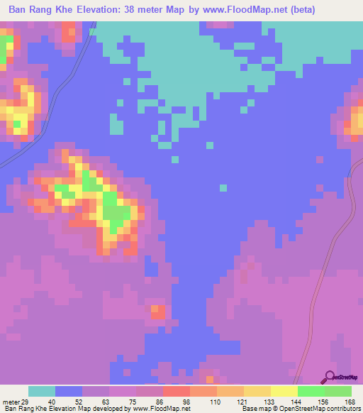 Ban Rang Khe,Thailand Elevation Map