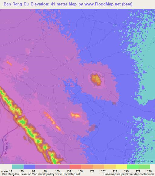 Ban Rang Du,Thailand Elevation Map
