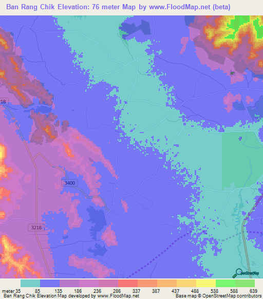 Ban Rang Chik,Thailand Elevation Map