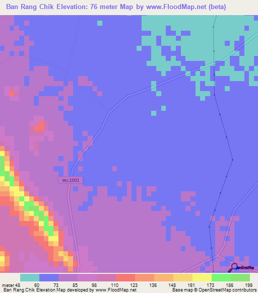 Ban Rang Chik,Thailand Elevation Map