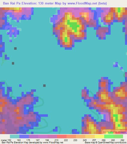 Ban Rai Pa,Thailand Elevation Map