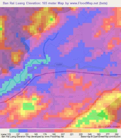 Ban Rai Luang,Thailand Elevation Map