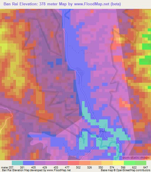 Ban Rai,Thailand Elevation Map