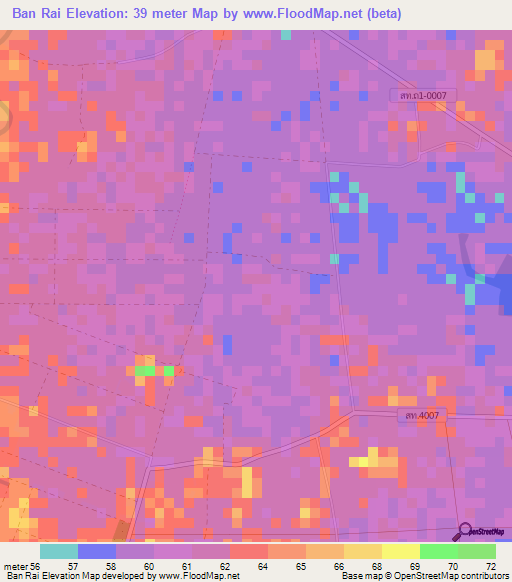Ban Rai,Thailand Elevation Map