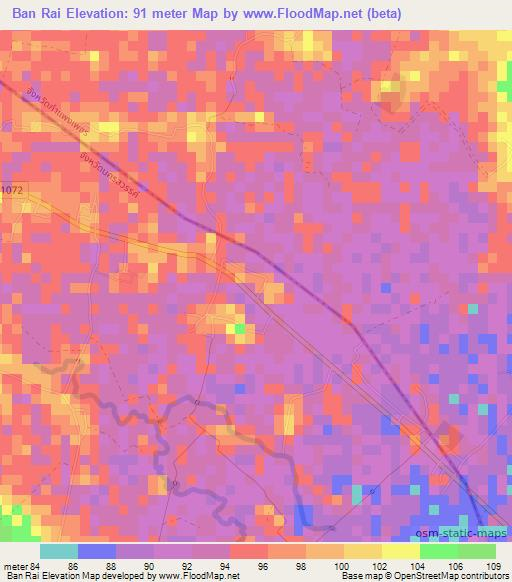 Ban Rai,Thailand Elevation Map