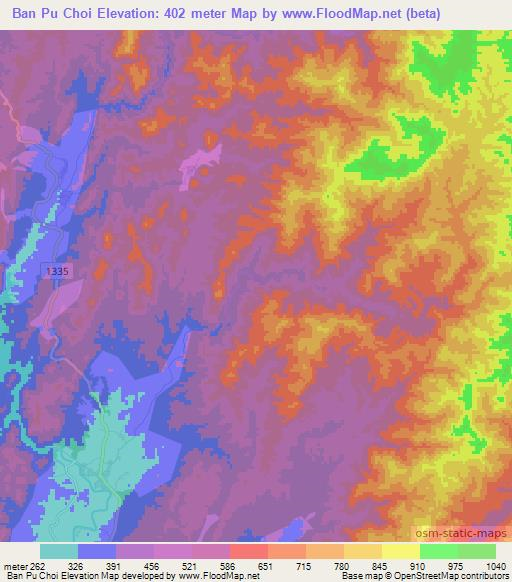 Ban Pu Choi,Thailand Elevation Map