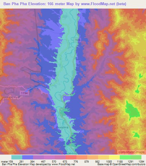 Ban Pha Pha,Thailand Elevation Map