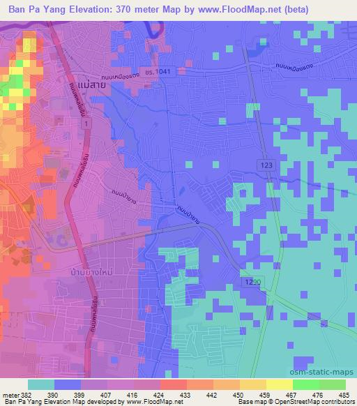 Ban Pa Yang,Thailand Elevation Map