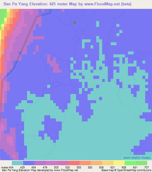 Ban Pa Yang,Thailand Elevation Map