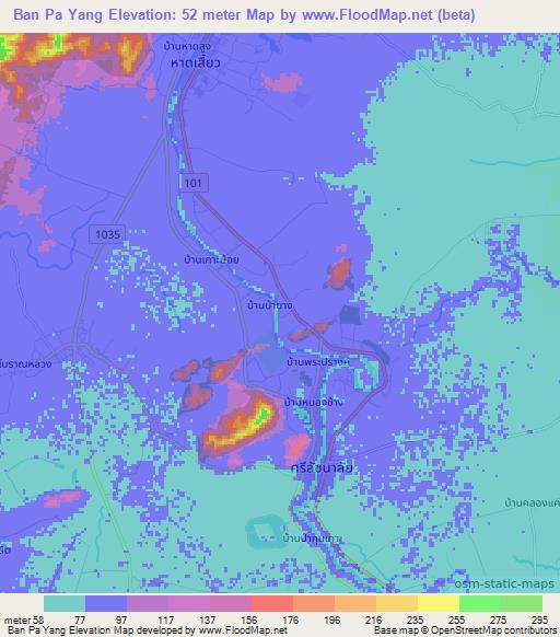 Ban Pa Yang,Thailand Elevation Map