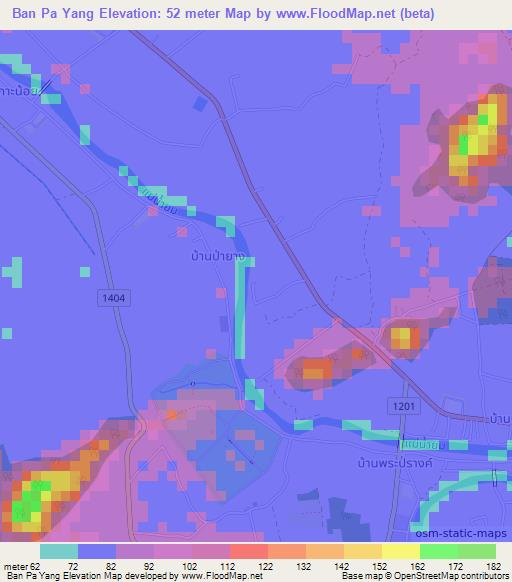 Ban Pa Yang,Thailand Elevation Map