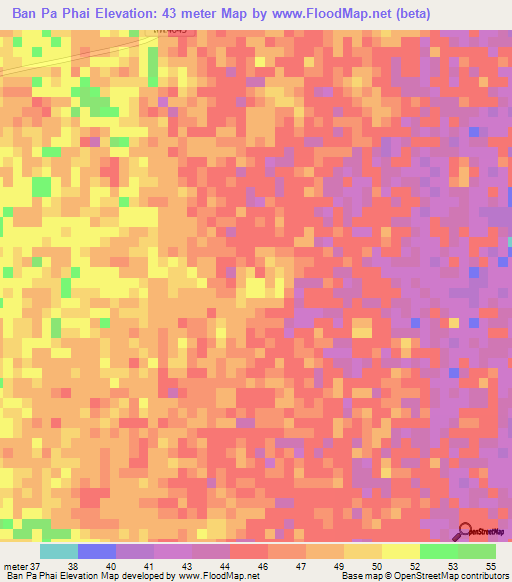 Ban Pa Phai,Thailand Elevation Map