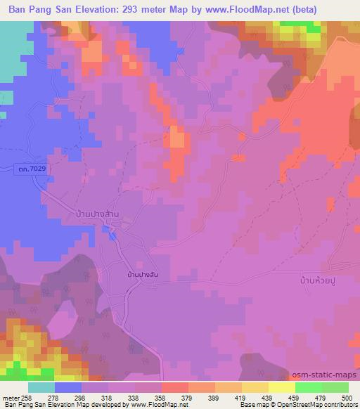 Ban Pang San,Thailand Elevation Map